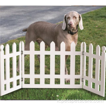 Picket Fence Wood Pet Gate Piet bianco